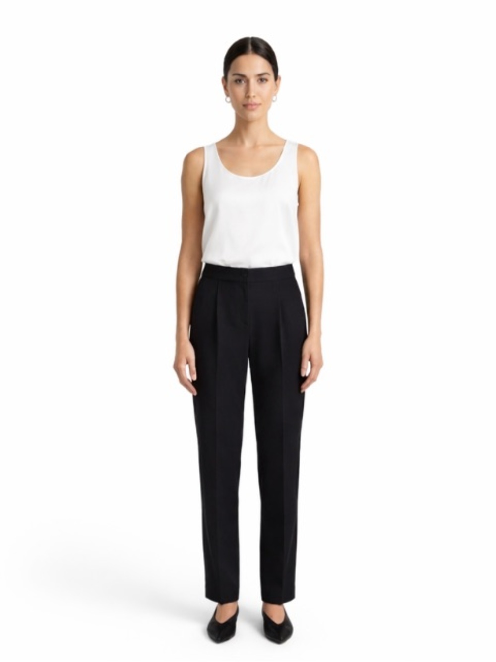 Theory Black Tailored Straight Trousers